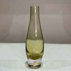 Kosta Boda Glasbruk miniature yellow art glass vase